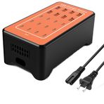 Açma/Kapama Anahtarlı Örgülü Güç Kablosu ile Çoklu USB Şarj İstasyonu, RISWOJOR 20 Bağlantı Noktalı 100 W/20A Çoklu Bağlantı Noktalı USB Şarj İstasyonu, Akıllı Telefon Tabletleri için C Tipi 3A ile