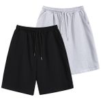 ACMEDE 2 adet erkek bermuda jogger eşofman şortu, kısa konforlu, S - XXL, hafif, yan cepli, boş zaman, erkek spor pantolonu, koşu şortu, kısa koşu şortu, erkek, kısa antrenman, 2 paket., M