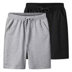 ACMEDE Erkek Bermuda Jogger Sweat Şort Pamuk Konfor S - XXL, 2 Adet Hafif Kısa Pantolon Yan Cepli Günlük Erkek Spor Pantolonu Kısa Eşofman Altı Koşu Şortu Erkek Kısa Antrenman 110-200 lb, 2 paket., M