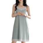 ACMEDE Kadın gecelik yumuşak modal gecelikler uyku elbise dantel gecelik pijama bayanlar genç kızlar gece elbisesi moda şık sabahlık Loungewear kadın tam slips kombinezon gecelik, stil 2, S