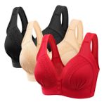 ACMEDE Kadın sutyen, Push Up konforlu, 3/4 kaplı, askısız sütyen, ön kısımlı sütyen, yaşlılar için, sütyen kadınlar için, dantelli, çiçekli büstiyer ön kilitli, seksi sütyen, iç çamaşırı, üst giyim,