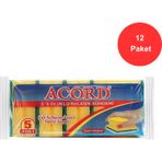 Acord 12x5 Adet Oluklu Bulaşık Süngeri