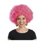 Acornbella Kıvırcık Afro Bonus Pembe Renkli Parti Peruğu