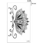 Acousticworld Hint Motifli Lotus Çiçeği Kalça Bel Aksesuar Tattoo Geçici Dövme
