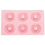 Acouto Donut Kalıp, 6 Boşluk Silikon Donut Pişirme Tavası Tepsisi Yapışmaz Kek Bisküvi Kalıp Yapım Aleti Mutfak Aksesuarı (pembe)