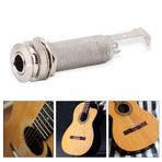 Acouto Elektro Gitar Bas Çıkışı Jak Soketi Gürültü Azaltma Silindir Şekli Müzisyenler Için Pirinç Gümüş 6 Cm Uzunluk (SILVER)