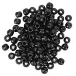 Acouto saç örgü Boncuk Plastik Plastik Saç Örgü Boncuk Boncuk Saç Örgü Saf Renk Paslanmaya Dayanıklı (BLACK)
