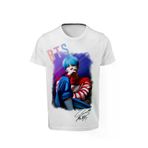 ACR Giyim ACRTSHBTS202007E Bts - Suga - Unisex Çocuk Beyaz Dijital Baskılı T-Shirt E-07