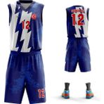 Acr Giyim - Splash Modeli - Kişiye Özel Basketbol Forması Takımı - 7 - 8 Yaş - Lacivert
