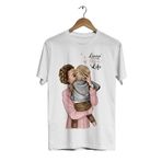 ACR Giyim Unisex Beyaz Anne ve Çocuk -Lovin the Mom Life- Dijital Baskılı T-Shirt ACRLOVINMOMLIFEU