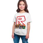 ACR Giyim Unisex Çocuk Roblox Beyaz Big R All Stars Baskılı T-Shirt ACRRBLXBIGRK