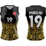 ACR Giyim Voleybol Forması Model 720 - Kişiye Özel Isim ve Numara Yazılabilir, Dijital Baskı Tasarım Tek Üst - 9 - 10 Yaş