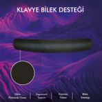 Active Team MP03 - Memory Klavye Bilek Destek Pedi | Yumuşak, Ergonomik, Klavye Önü El Bileği Dinlendirme Pedi - Siyah
