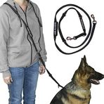 ActiveDogs Eller Serbest Ayarlanabilir Servis Köpek Tasması, 17,5 cm x 1,7 cm Premium Kalite Crossbody K9 Eğitim Kurşun - Siyah Naylon
