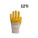 Activehand ACTİVEHAND AC-01 Sarı Nitril Profesyonel İş Eldiveni 12'li - Sarı - Beyaz - 10