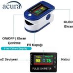 Acura Ac-60 Oksimetre OLED Ekranlı Nabız ve Oksijen Ölçer - Mavi
