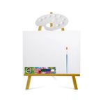 ACUTO Ekonomik Mini Şövale 25x35 Cm Tuval 6x15 ml Parmak Boyası Seti Çocuklar Için Boyama Seti