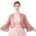 ACVIP Önü Açık 3/4 Kol Omuz Hırka Akşam Düğün Parti Şifon Hırka Göbeği Açık Üst Soluk Leylak One Size Kadın Bolero