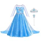 ACWOO Kızlar için Prenses Kostümleri, Prenses Taç Sihirli Değnek ile Kızlar için Giydirme, 3 4 5 6 7 8 Yaşındaki Kızlar için Fantezi Prenses Elbise, Parti, Cosplay, Cadılar Bayramı için Prenses Giydir