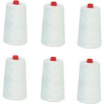 ACY STORE Çuval Ağzı Dikiş Makinesi Ipi 6 Bobin, 1 Bobin 900 Metre Beyaz Dikiş Ipi