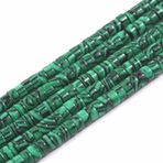 ACYUNLEI 1 iplik 4x2mm doğal değerli taş boncuklar Heishi boncukları, gevşek düz yuvarlak boyasız silindir düz ara parçalar bilezik küpeler takı yapımı için taş boncuklar, malakit