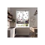 AD Home Kelebekler ve Çiçekler Baskılı Stor Perde - Güneşlik Perdesi - Salon Perdesi (393_S) (A+ KALİTE)
