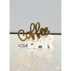 ADA 3D Coffee Bar Dekoratif Biblo - Kahve Köşenize Sıcaklık Katan Samimi Aksesuar - Altın