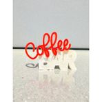 ADA 3D Coffee Bar Dekoratif Biblo - Kahve Köşenize Sıcaklık Katan Samimi Aksesuar - Kırmızı