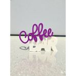 ADA 3D Coffee Bar Dekoratif Biblo - Kahve Köşenize Sıcaklık Katan Samimi Aksesuar - Mor