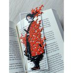 ADA 3D Demon Slayer Tanjiro Kitap Ayracı - Güç Kararlılık Teması Taşıyan Anime Aksesuarı - 1 - Siyah - Kırmızı