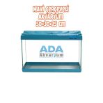 Ada Akvaryum Mavi Plastik Çerçeveli Akvaryum 50X30x25 Cm
