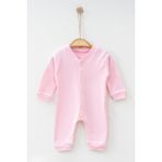 Ada Bebek Çocuk %100 Pamuk Düz Çıtçıtlı Tulum 1858 - Pembe - 6 - 9 Ay