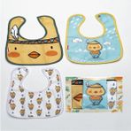 Ada Bebek Çocuk Kare 3 Parça Microfiber Mama Önlüğü Kendi Kutusunda (Su Geçirmez) Çıtçıtlı - Standart - Koyu Mavi