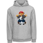 Ada Bebek Çocuk Oversize Hiphop Bear Baskılı Çocuk Sweatshirt - Gri - 3 - 4 Yaş