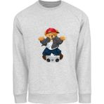 Ada Bebek Çocuk Oversize Hiphop Bear Baskılı Çocuk Sweatshirt - Gri - 5 - 6 Yaş