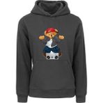 Ada Bebek Çocuk Oversize Hiphop Bear Baskılı Çocuk Sweatshirt - Gri Melanj - 5 - 6 Yaş