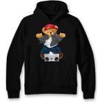 Ada Bebek Çocuk Oversize Hiphop Bear Baskılı Çocuk Sweatshirt - Siyah - 3 - 4 Yaş