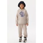 Ada Bebek Çocuk Oversize Pamuklu Savage Wolves Alt Üst Takım - Bej - 5 - 6 Yaş