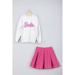 Ada Bebek Çocuk Yeni Sezon Barbie Baskılı Etek Sweat Takım - 3 - 4 Yaş - Pembe