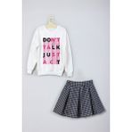 Ada Bebek Çocuk Yeni Sezon Don't Talk Just Act Etek Sweat Takım - 9 - 10 Yaş - Siyah