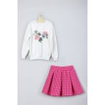 Ada Bebek Çocuk Yeni Sezon It's A New Day Baskılı Etek Sweat Takım - 3 - 4 Yaş - Pembe