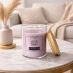 Ada Candle Bardak Mum - Bambu Kapaklı -Kokulu - Mor