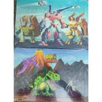Ada Çanta Kırtasiye 2 Adet Puzzle Yap Boz (33CM*23CM*40PARÇA) (Robotlar/dinozorlar Figürlü)