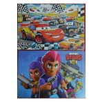 ada çanta kırtasiye 2 Adet Puzzle Yap Boz (33CM*23CM*42PARÇA) (Arabalar / Brawlstars )