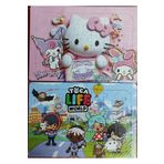 ada çanta kırtasiye 2 Adet Puzzle Yap Boz (33CM*23CM*42PARÇA) (Hello Kitty / toca boca)