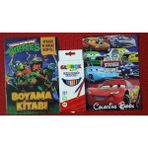 Ada Çanta Kırtasiye 2 Adet Stickerli Boyama Kitabı ve 12 Li Kuru Boya Kalemi EE20202554