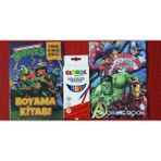Ada Çanta Kırtasiye 2 Adet Stickerli Boyama Kitabı ve 12 Li Kuru Boya Kalemi EE33026
