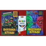 Ada Çanta Kırtasiye 2 Adet Stickerli Boyama Kitabı ve 12 Li Kuru Boya Kalemi NH0200044