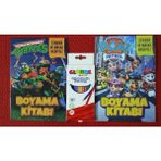 Ada Çanta Kırtasiye 2 Adet Stickerli Boyama Kitabı ve 12 Li Kuru Boya Kalemi WT788566