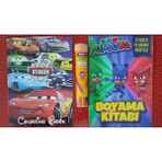 Ada Çanta Kırtasiye 2 Adet Stickerli Boyama Kitabı ve 12 Li Tüp Kuru Boya Kalemi EE8975666